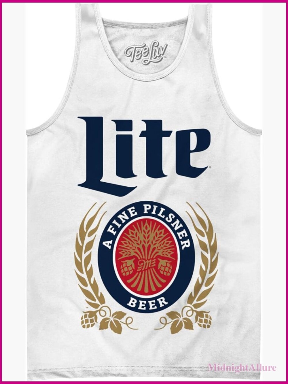 Miller Lite Beer Tank Top - Soft Cotton Sleeveless - Adult Sizes